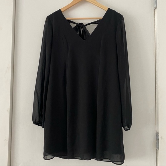 BCBG Black Chiffon Mini Dress - Picture 5 of 12